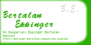 bertalan eppinger business card